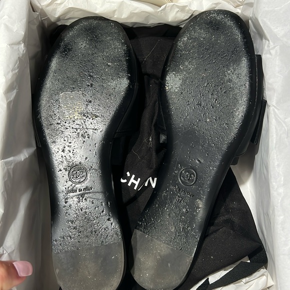CHANEL 2023 Black Mule Sandal Slides 37 - Picture 10 of 11